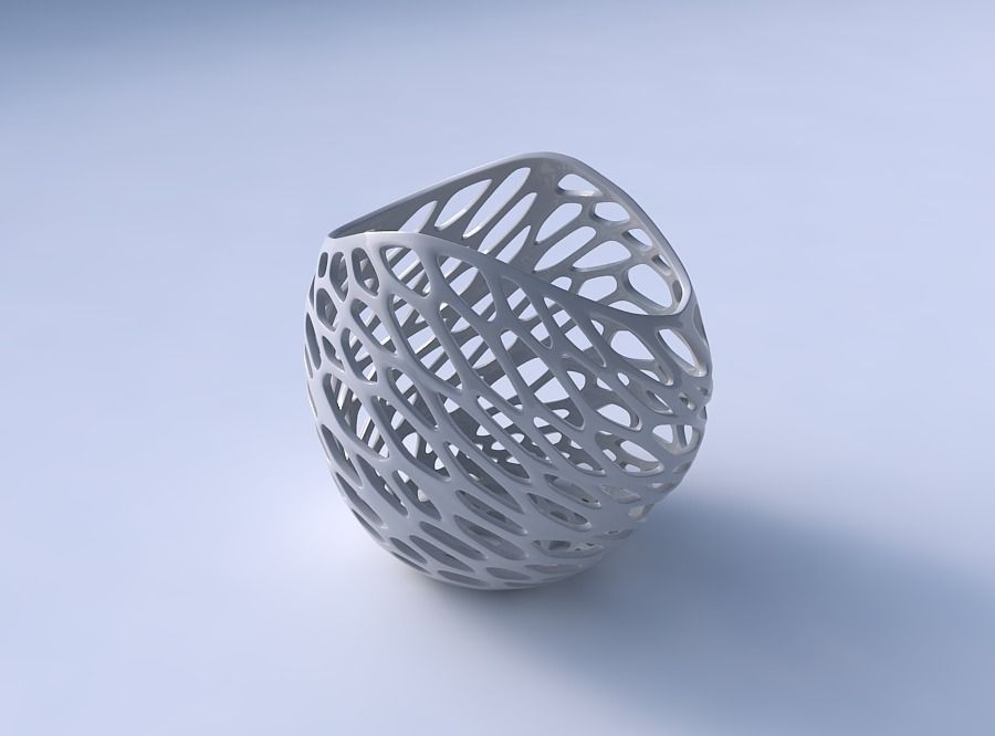 Bowl compressed 3 with twisted organic lattice 3D print model_3