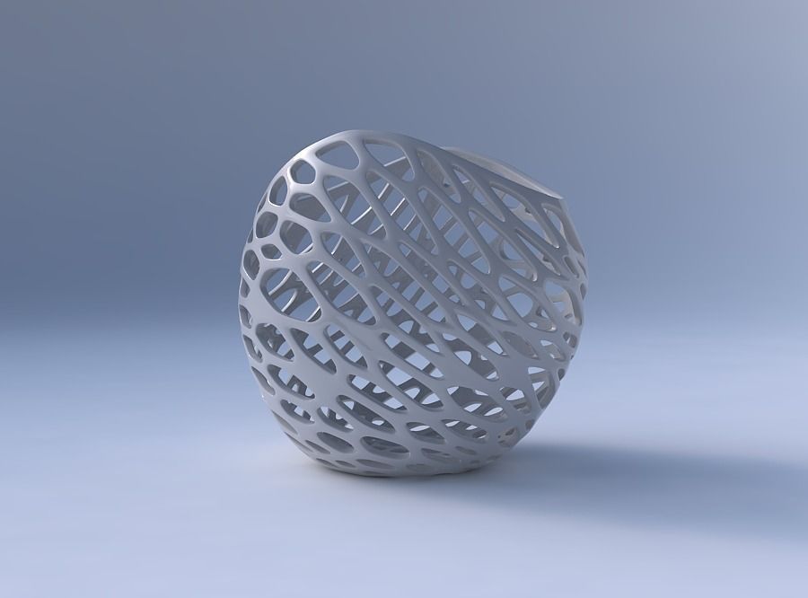 Bowl compressed 3 with twisted organic lattice 3D print model_4