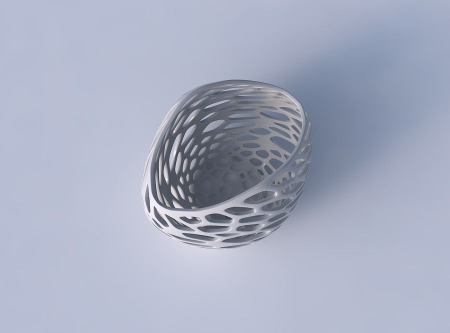 Bowl compressed 3 with twisted organic lattice 3D print model_2