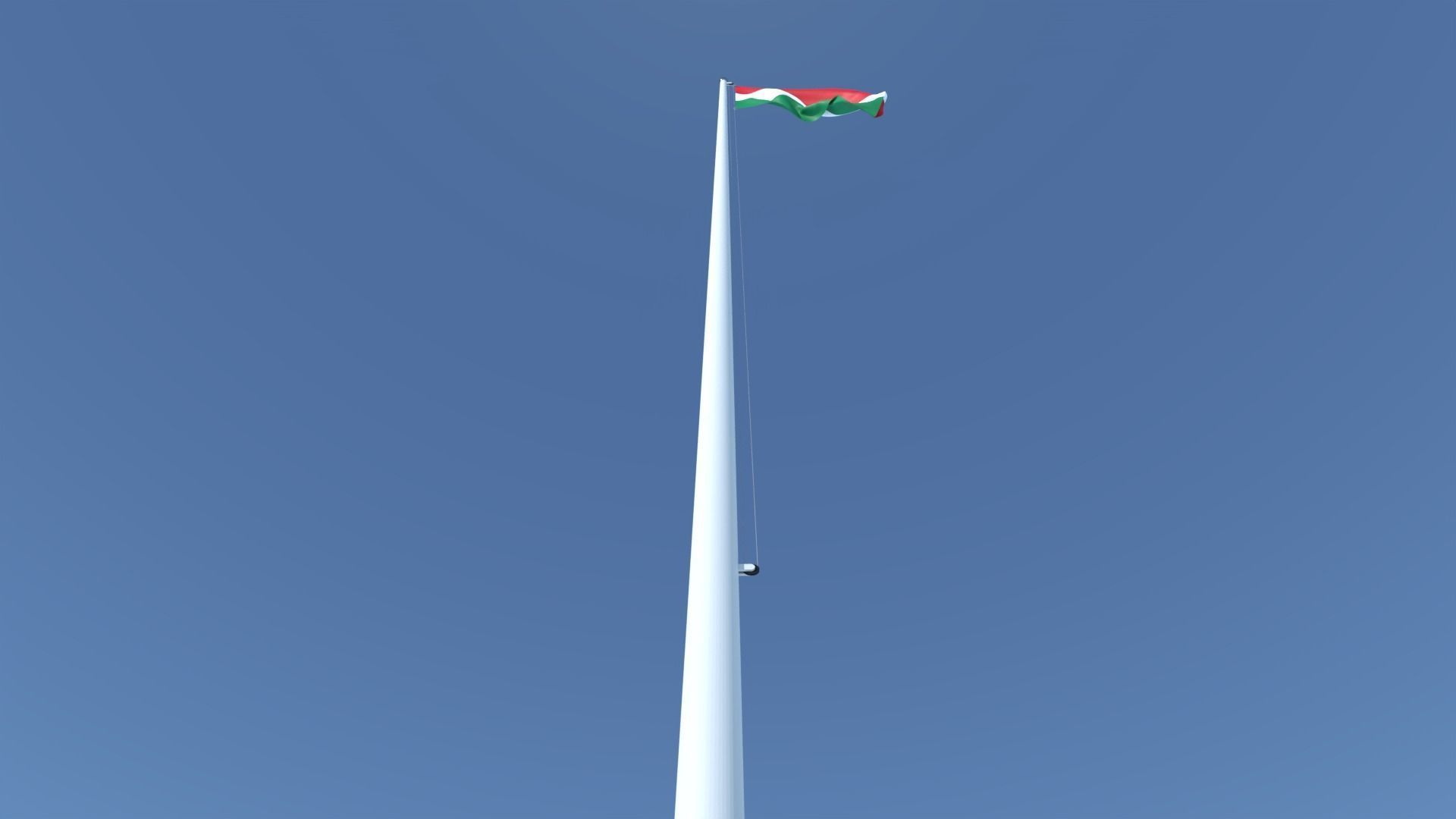 Animated Flag of Hungary Low-poly 3D model_4