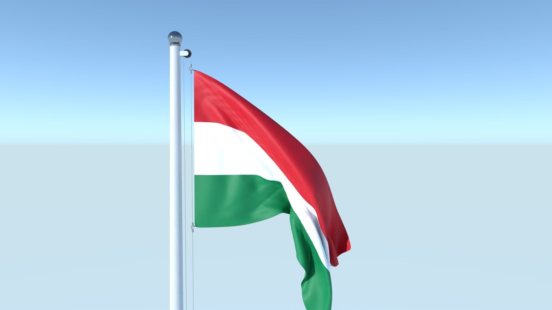 Animated Flag of Hungary Low-poly 3D model_2