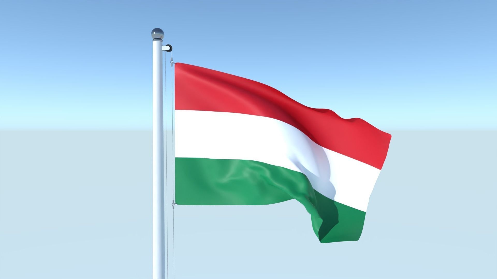 Animated Flag of Hungary Low-poly 3D model_3