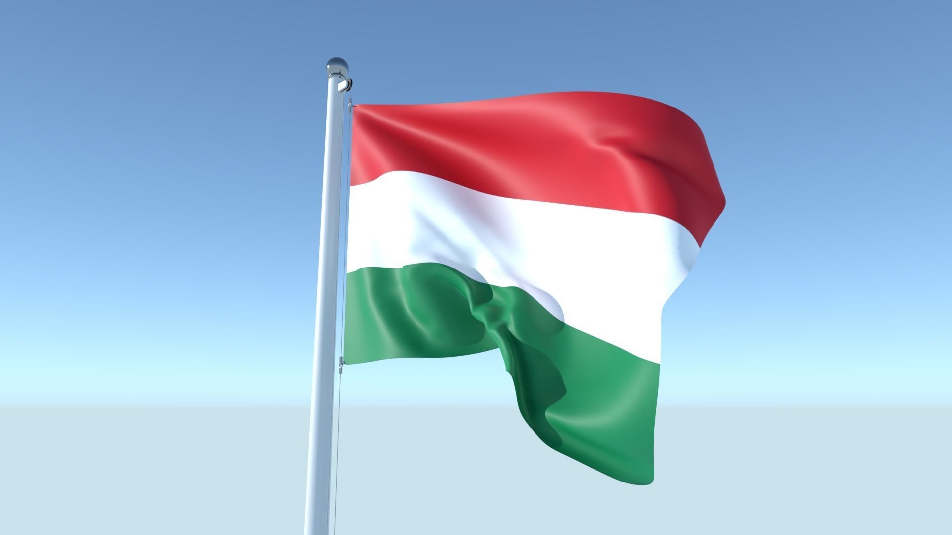 Animated Flag of Hungary Low-poly 3D model_6
