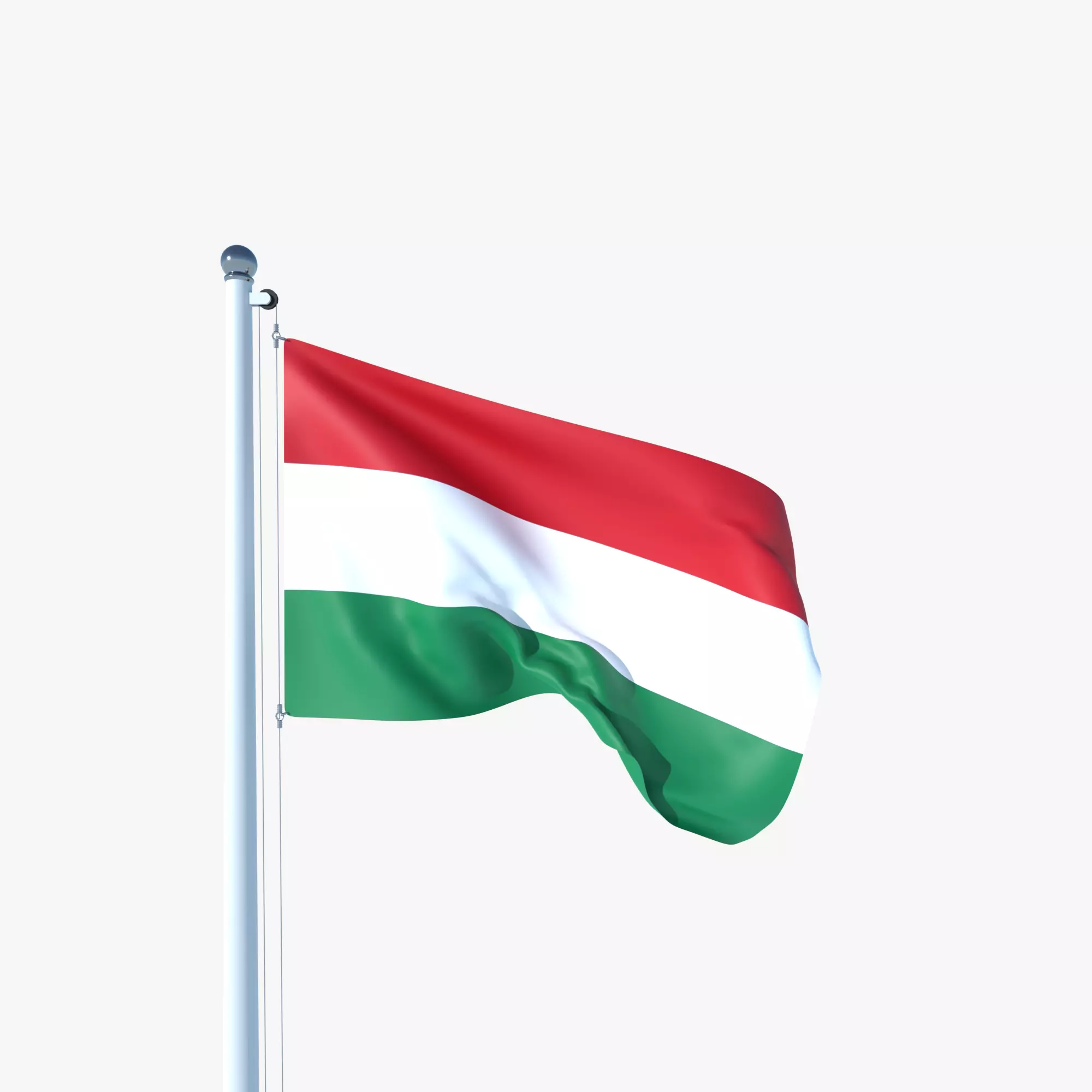 Animated Flag of Hungary Low-poly 3D model_0