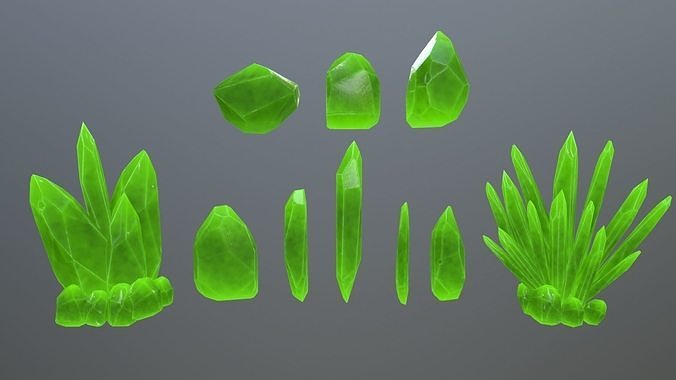 Crystal Set Low-poly 3D model