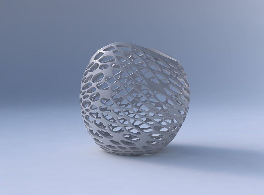 Bowl compressed 3 with twisted organic lattice 2 3D print model_4