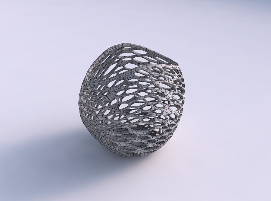 Bowl compressed 3 with twisted organic lattice 2 3D print model_5