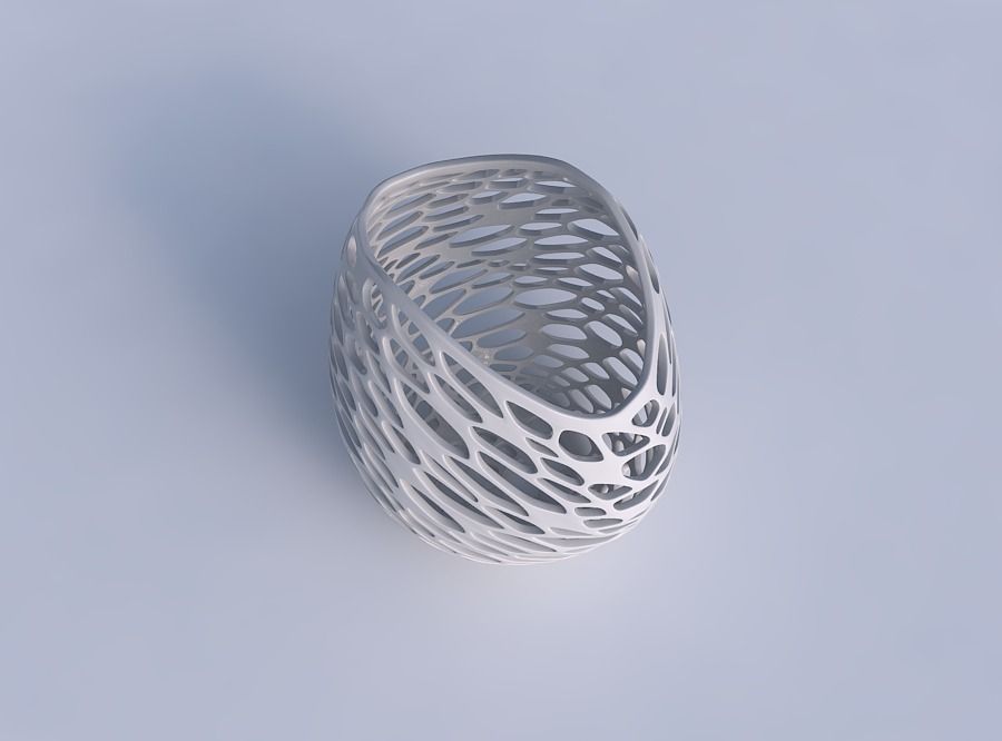 Bowl compressed 3 with twisted organic lattice 2 3D print model_1