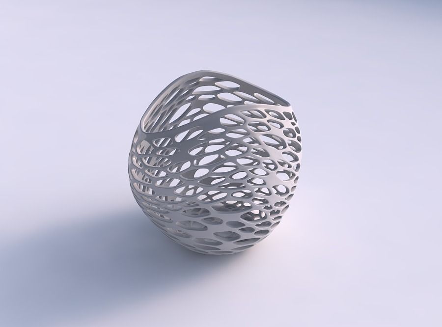 Bowl compressed 3 with twisted organic lattice 2 3D print model_0