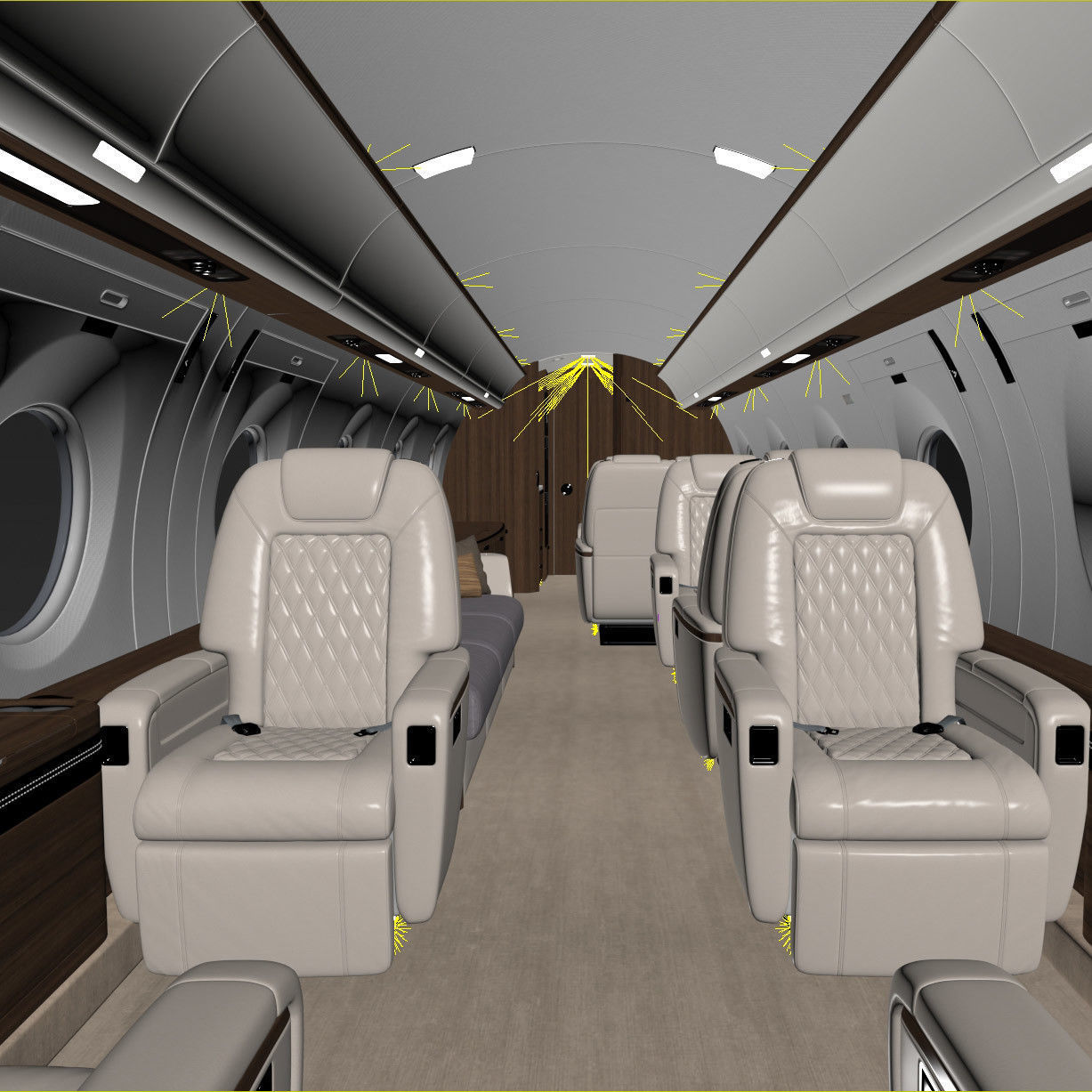 Business Jet Interior 3D model_12