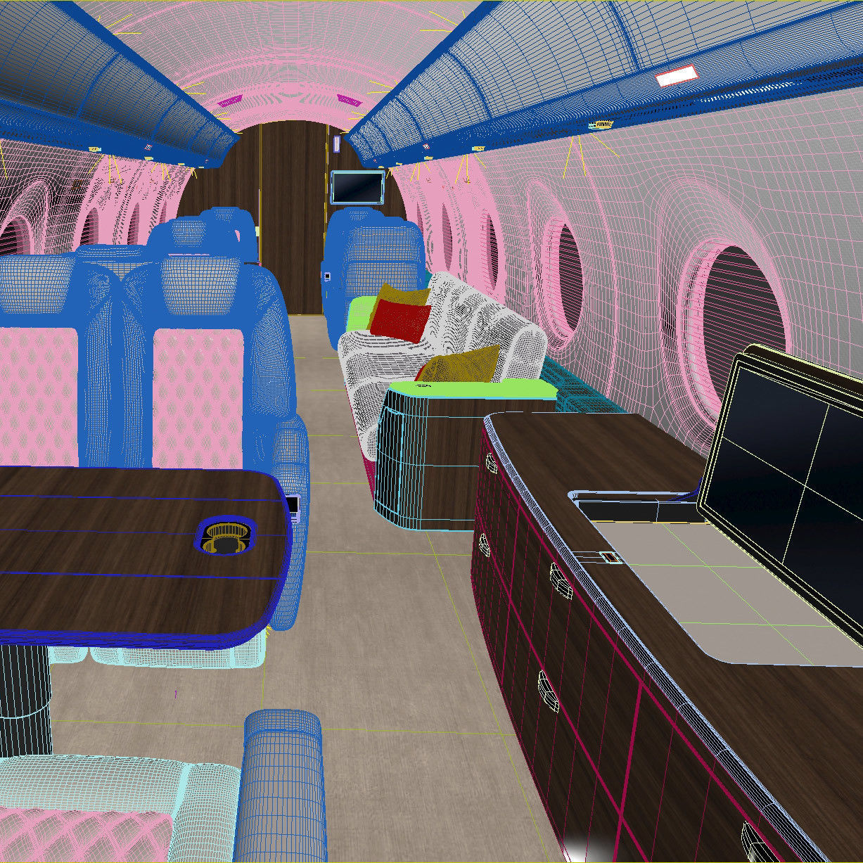 Business Jet Interior 3D model_11