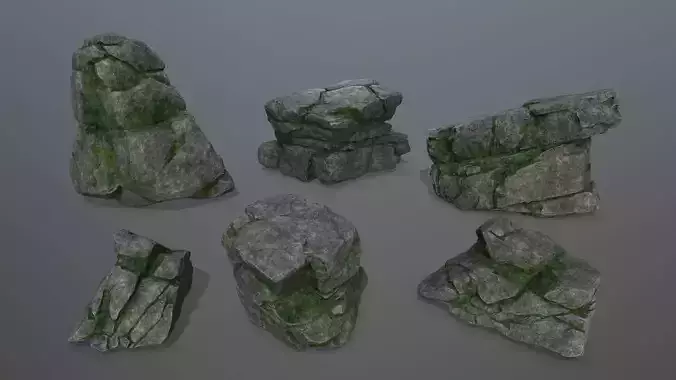 rocks rock with grass