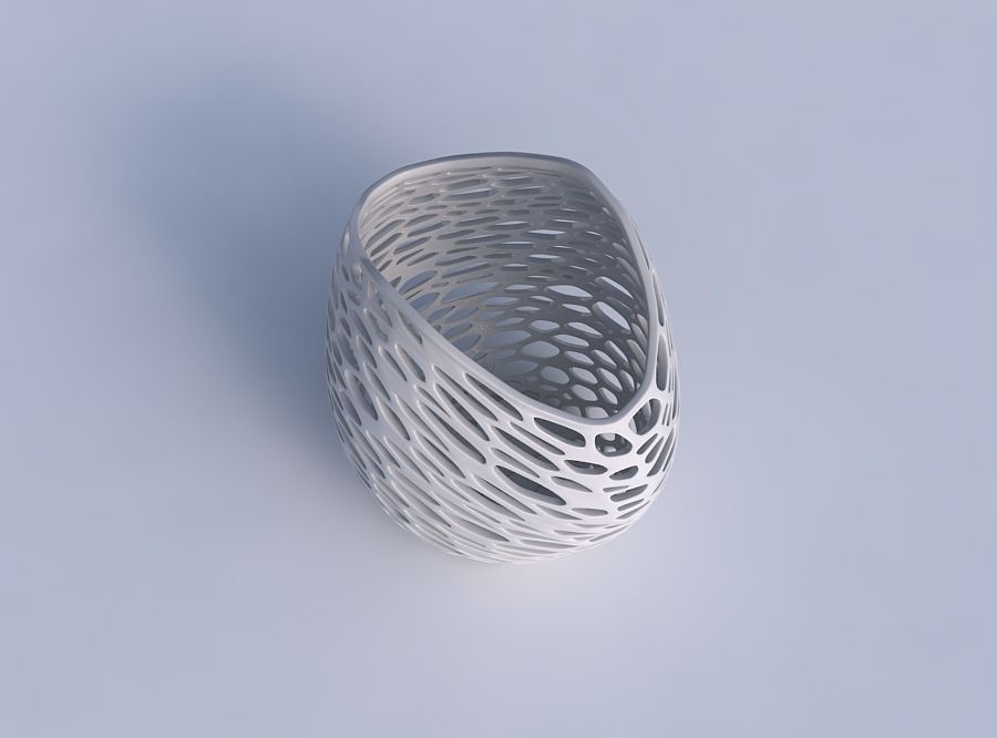 Bowl compressed 3 with squeezed and twisted organic lattice 3D print model_1