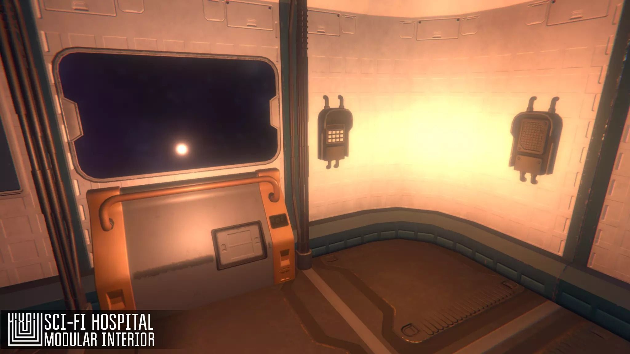 Sci-fi hospital - modular interior Low-poly 3D model_7