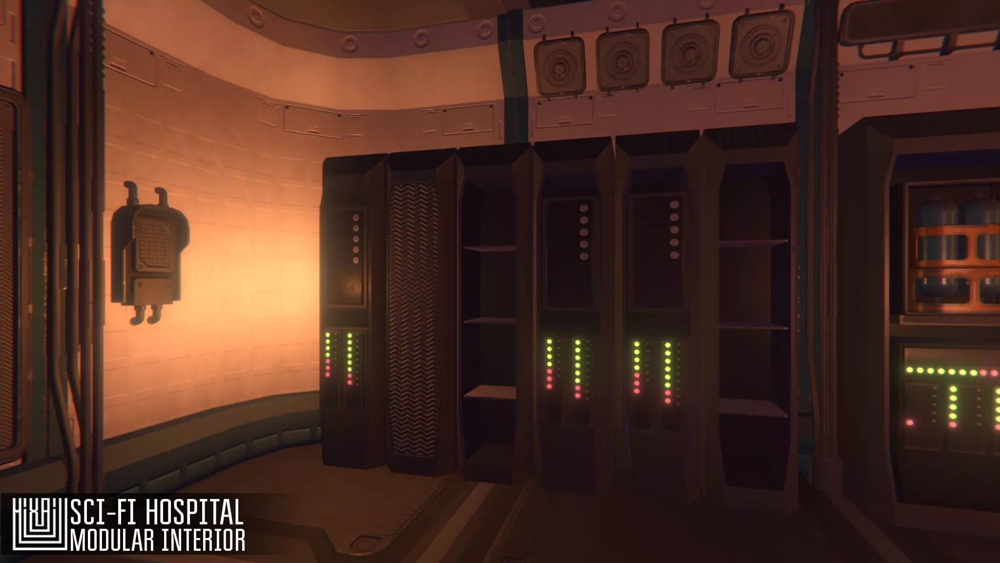 Sci-fi hospital - modular interior Low-poly 3D model_5