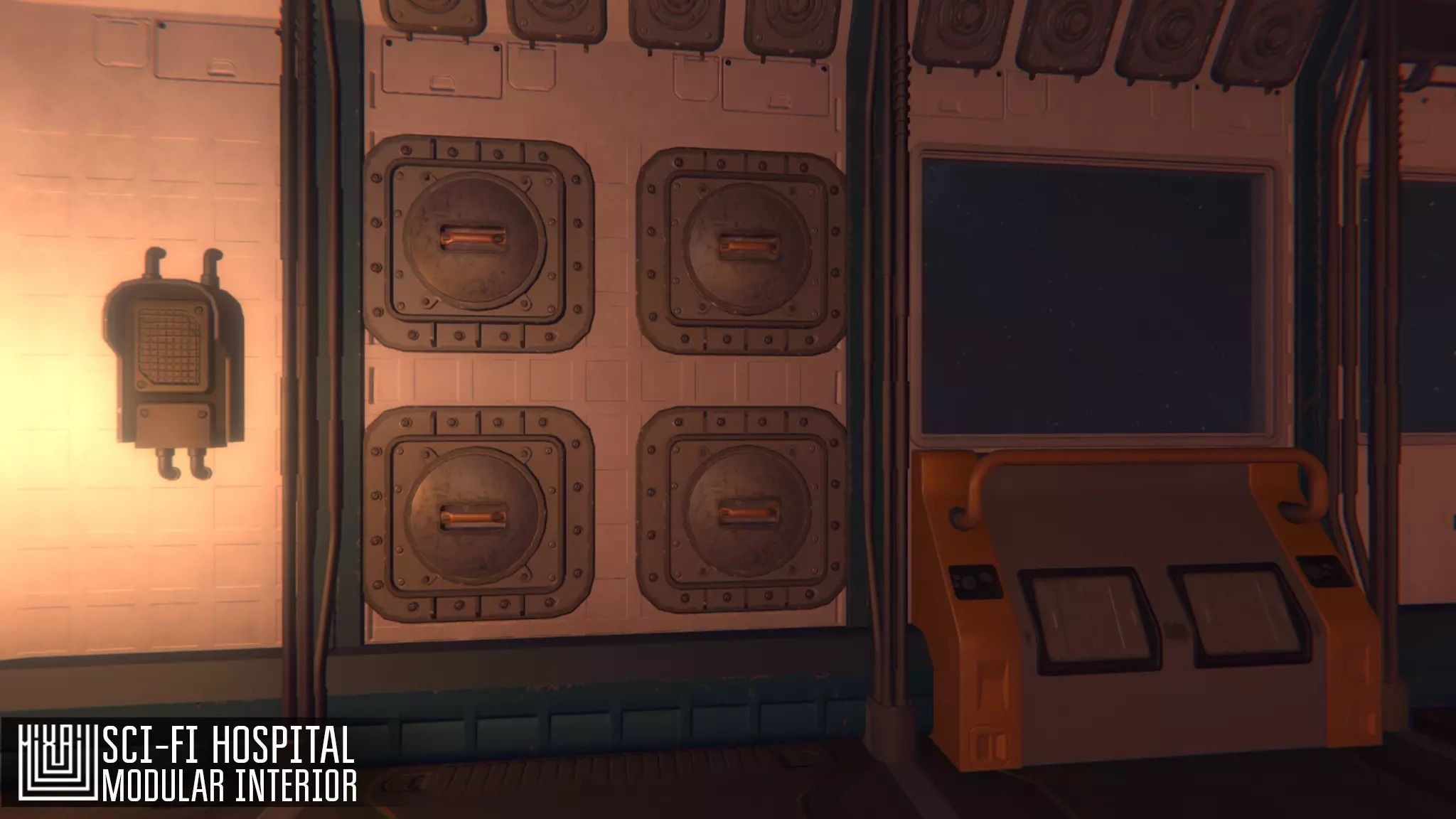 Sci-fi hospital - modular interior Low-poly 3D model_6