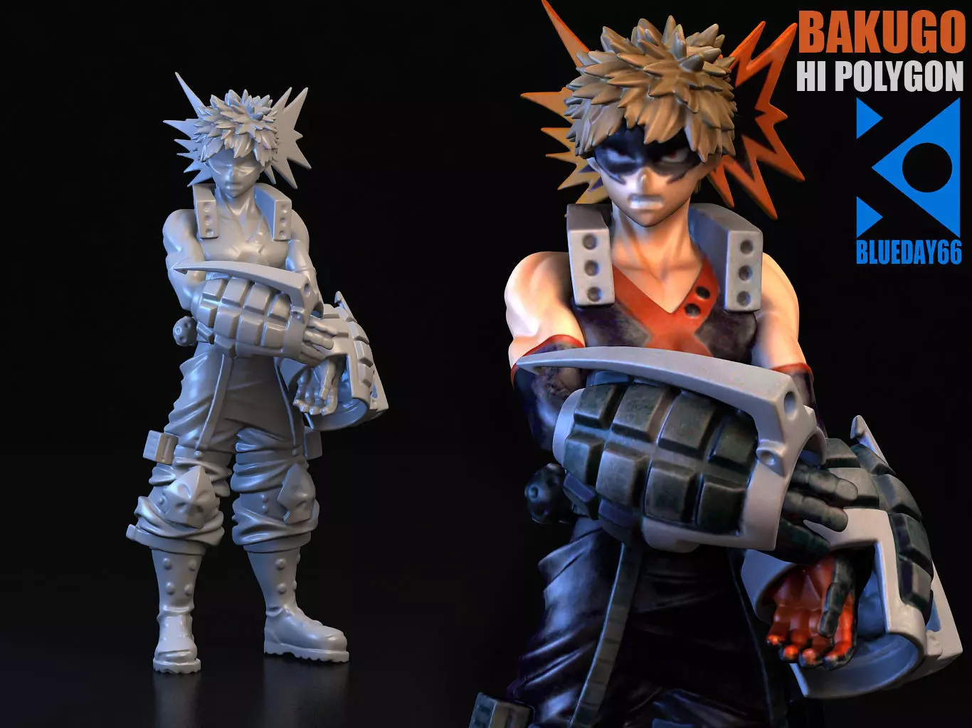 BAKUGO action figure of character from game 3D model_0