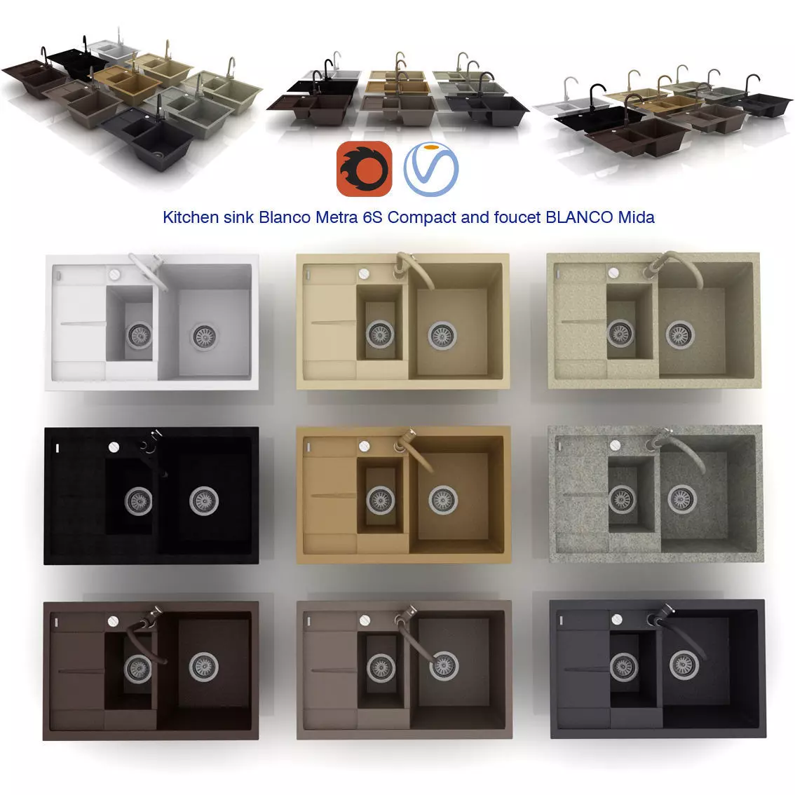 Fregadero kitchen and bathroom sinks Free 3D model