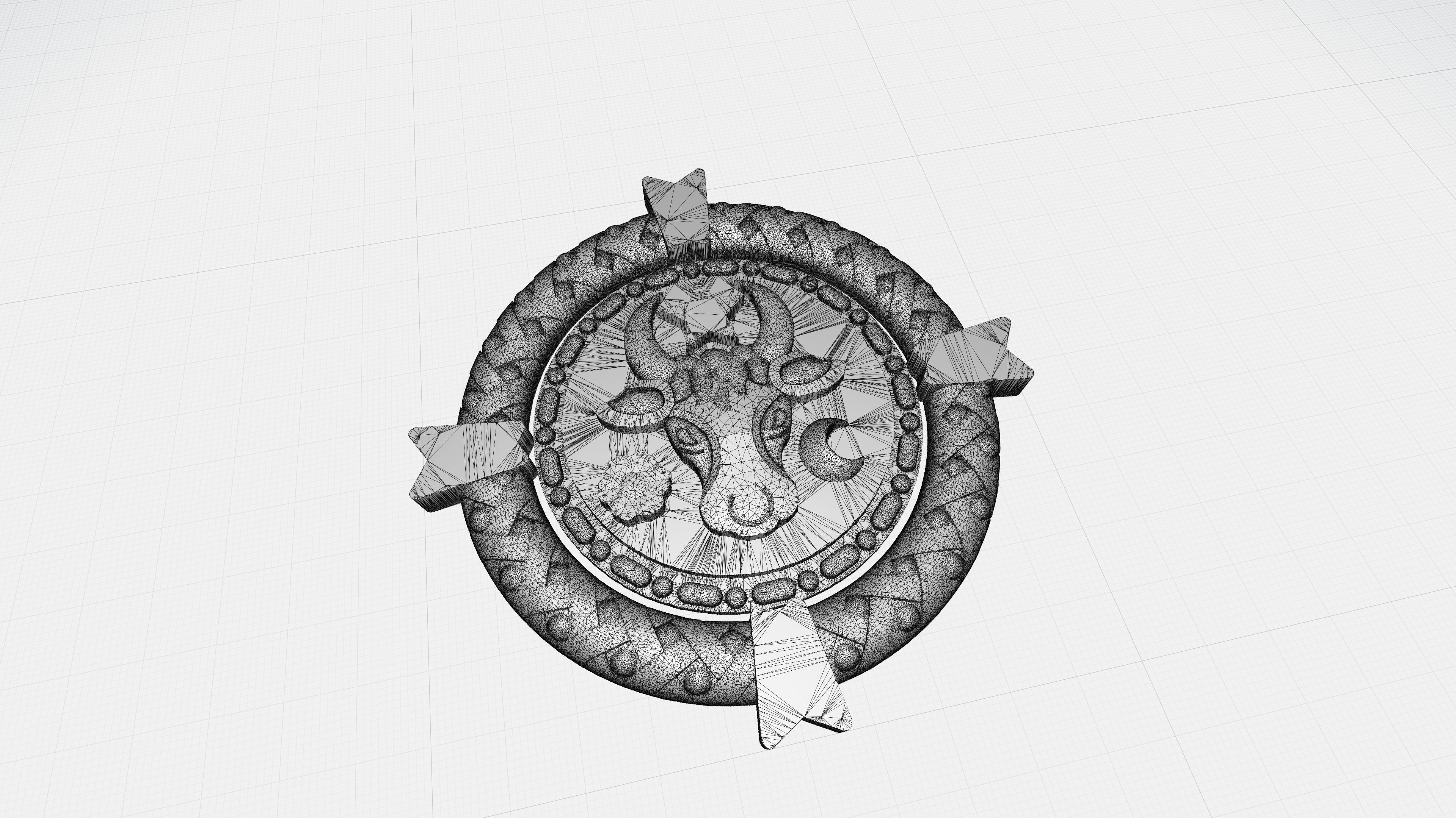 Old Moldavia Church Emblem 3D model_3