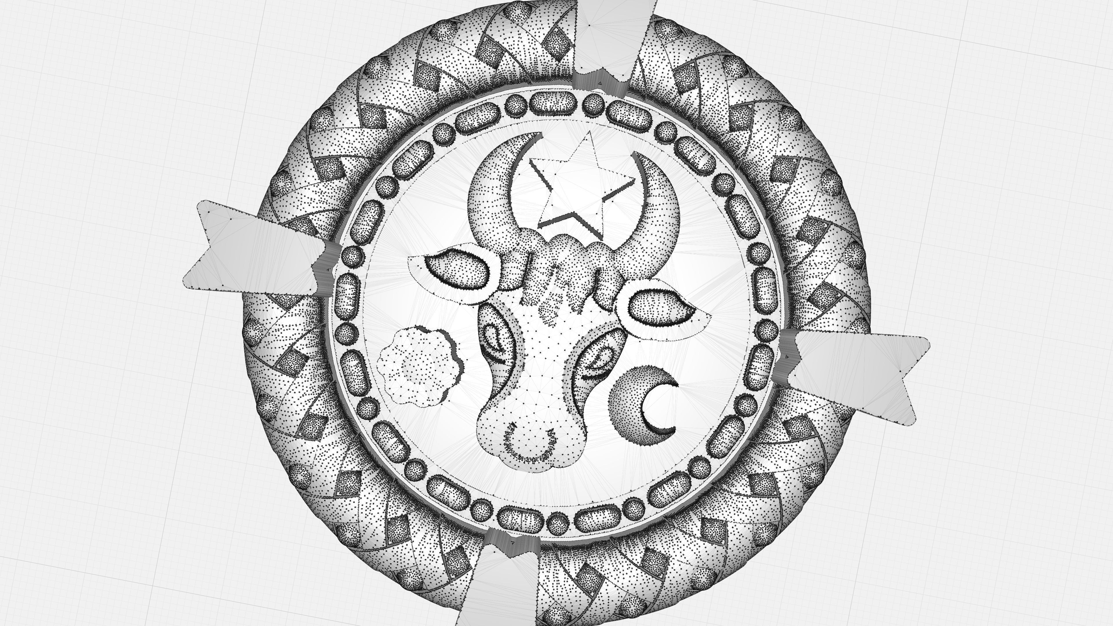 Old Moldavia Church Emblem 3D model_4