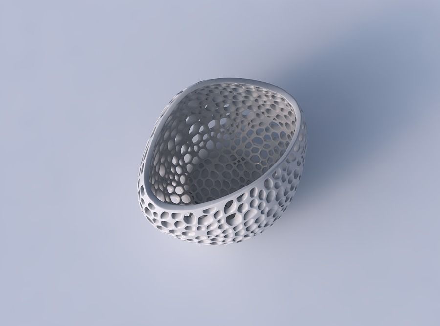 Bowl compressed 3 with organic lattice and twisted thickness 3D print model_2