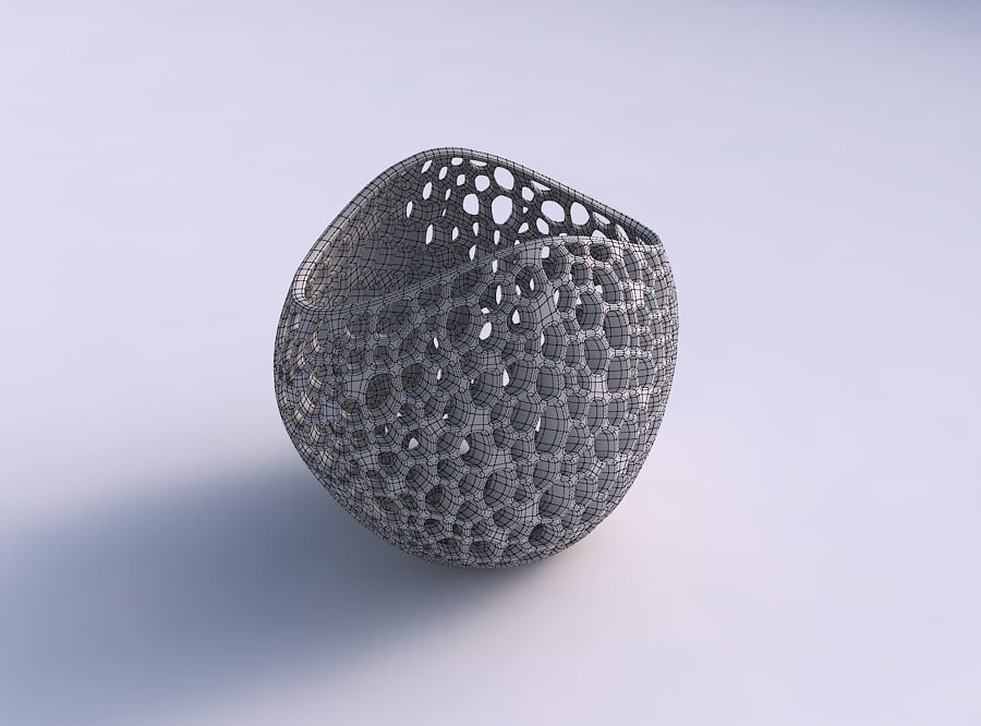 Bowl compressed 3 with organic lattice and twisted thickness 3D print model_5