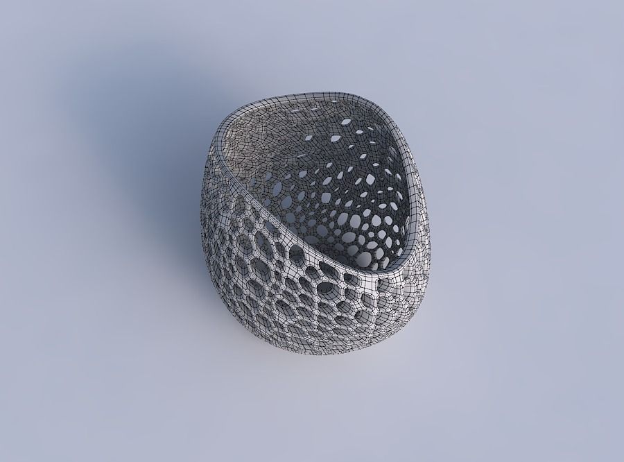 Bowl compressed 3 with organic lattice and twisted thickness 3D print model_6
