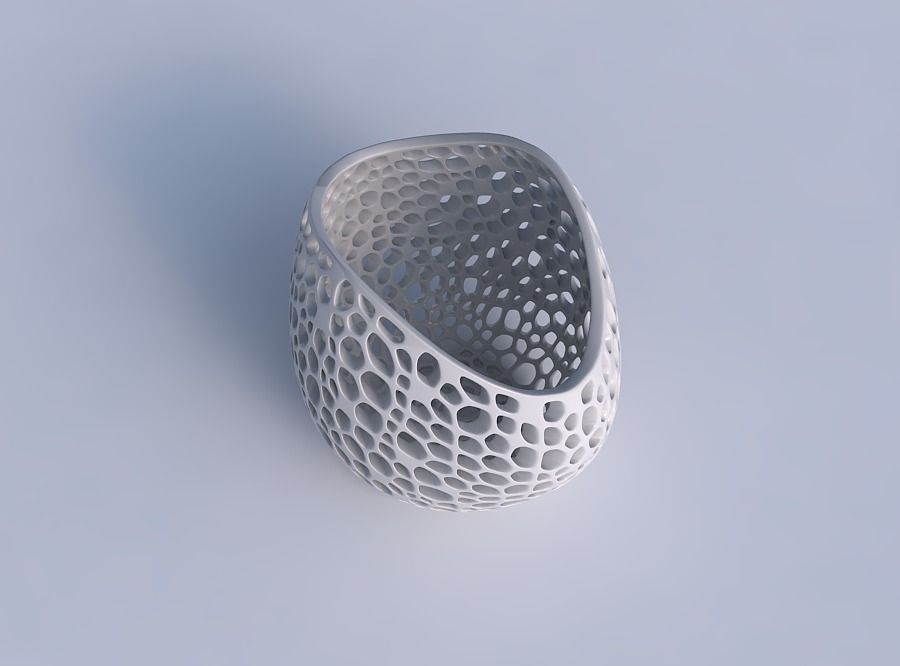 Bowl compressed 3 with organic lattice and twisted thickness 3D print model_1