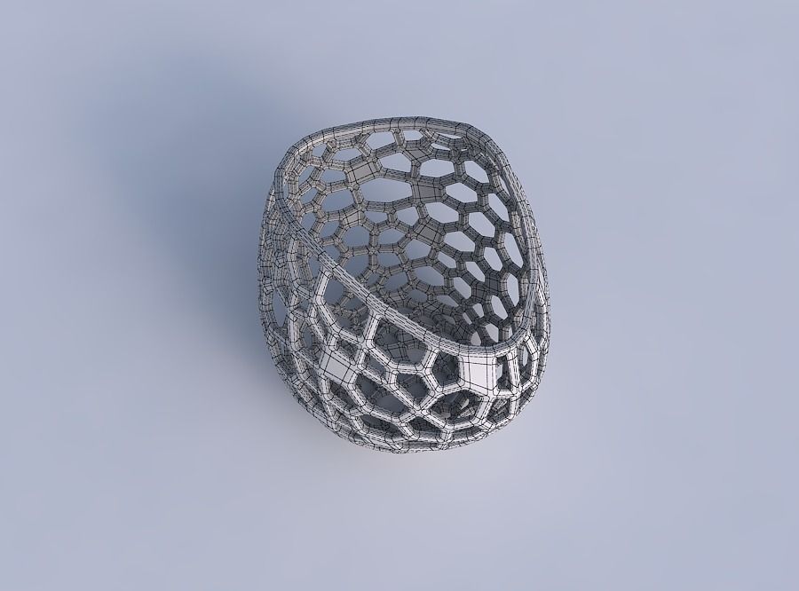 Bowl compressed 3 with faceted organic lattice 3D print model