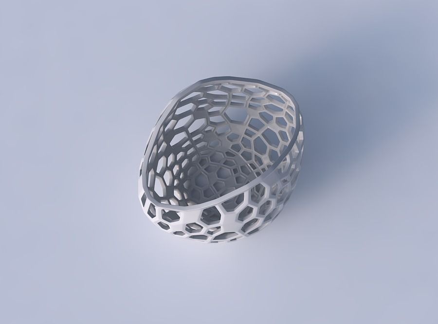 Bowl compressed 3 with faceted organic lattice 3D print model
