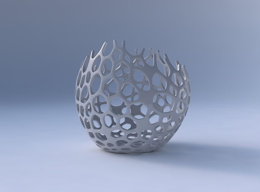 Bowl compressed 3 with cracked organic lattice 2 3D print model_4