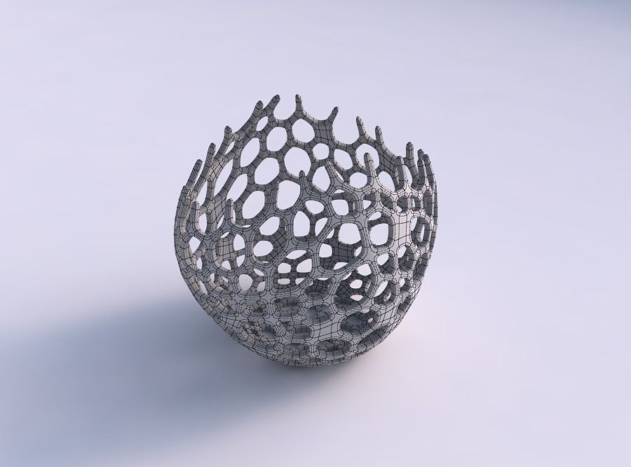 Bowl compressed 3 with cracked organic lattice 2 3D print model_5