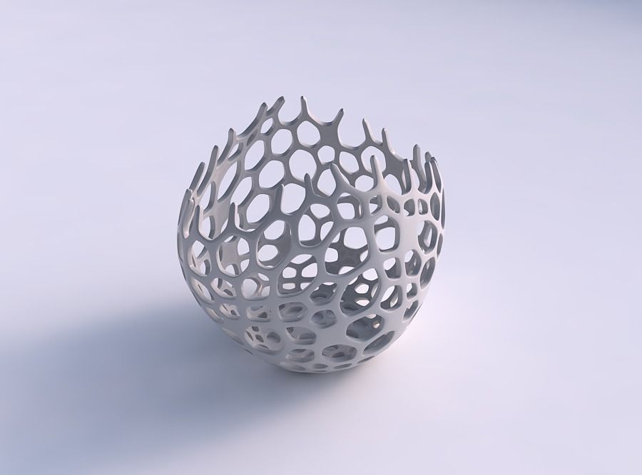 Bowl compressed 3 with cracked organic lattice 2 3D print model_0