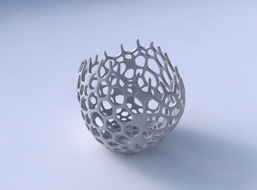 Bowl compressed 3 with cracked organic lattice 2 3D print model_3