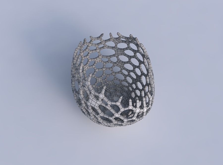 Bowl compressed 3 with cracked organic lattice 2 3D print model_6