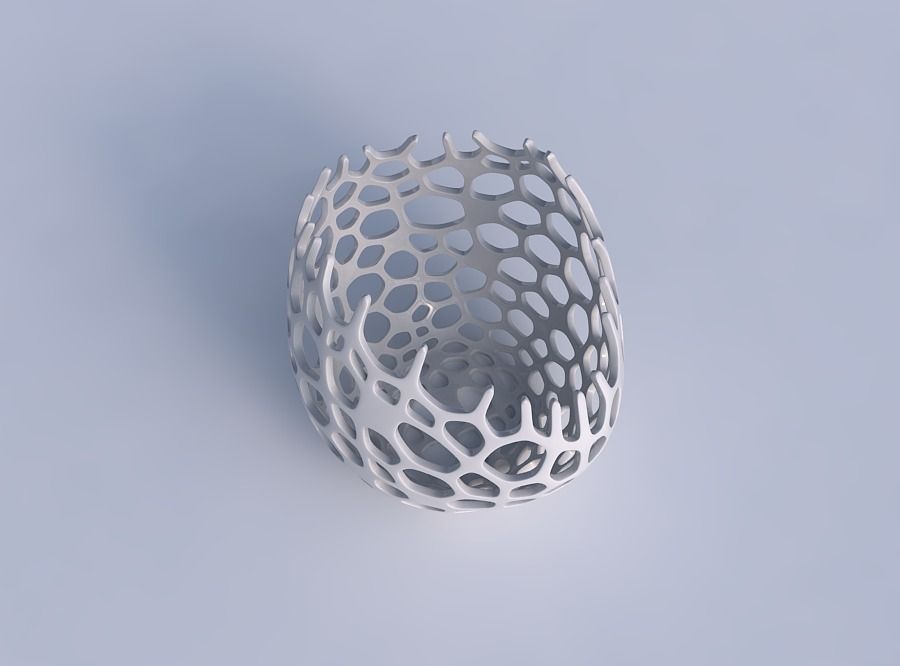 Bowl compressed 3 with cracked organic lattice 2 3D print model_1