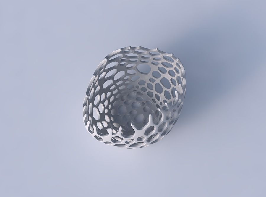 Bowl compressed 3 with cracked organic lattice 2 3D print model_2