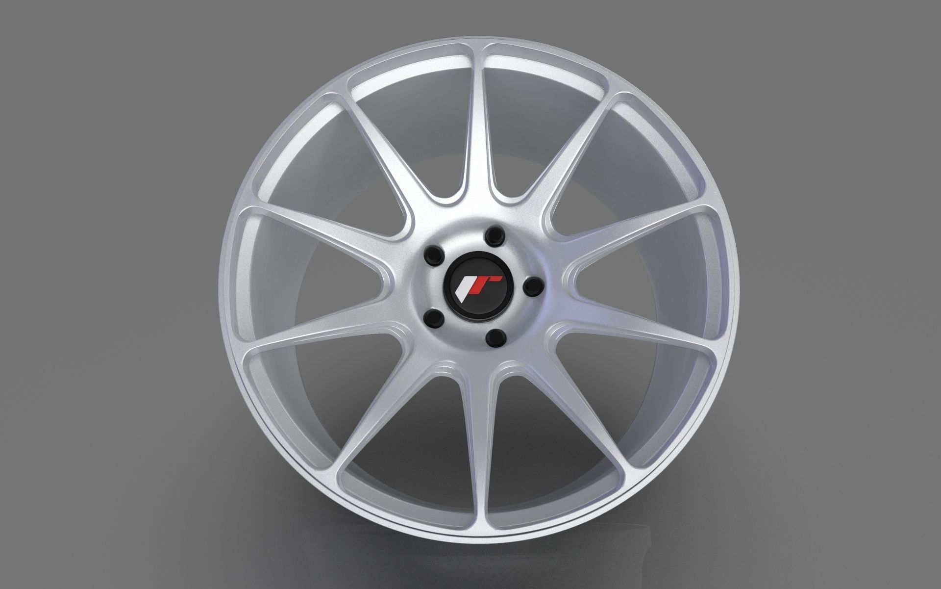 Japan Racing JR11 wheel silver 3D model 3D print model_2