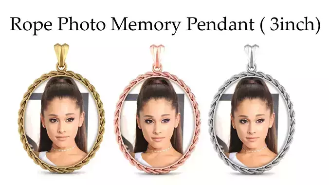 Rope Photo Memory Pendant  - 3 inch 