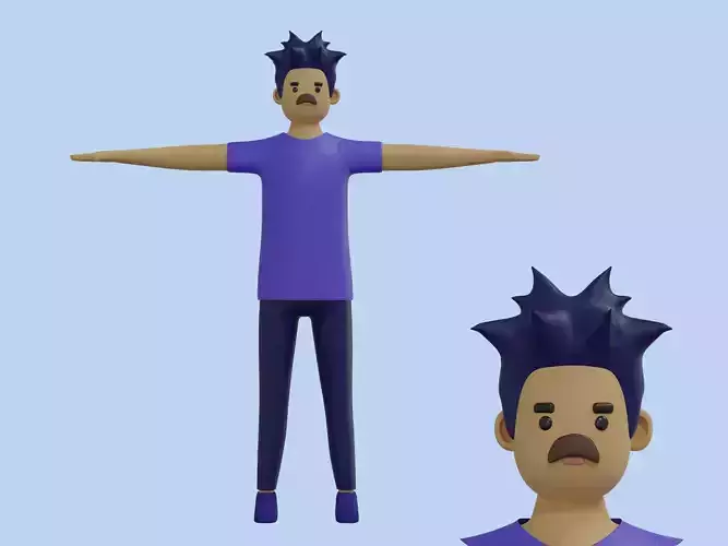 3D character casual man