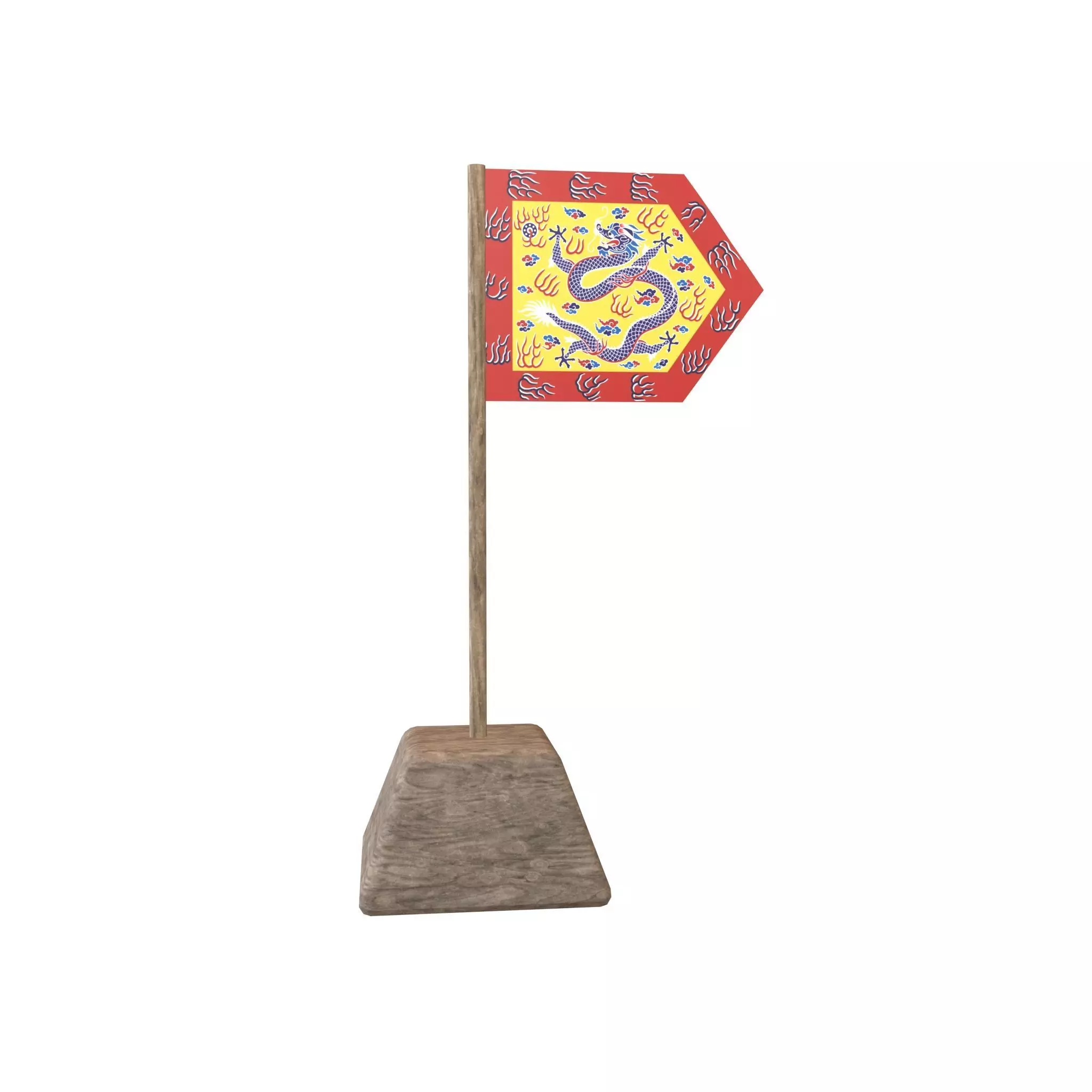 Bordered Yellow Banner v1 002 Low-poly 3D model_0