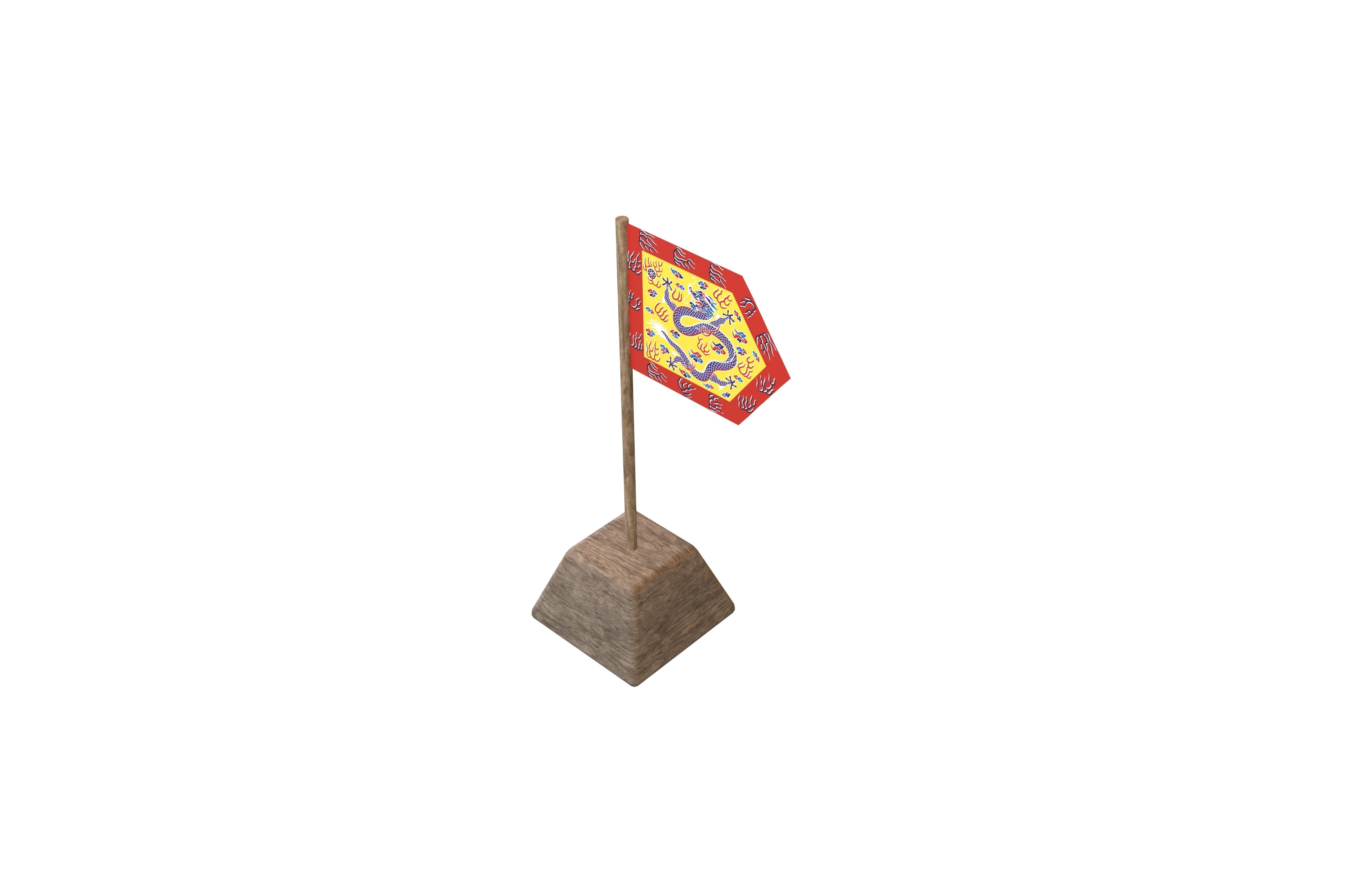 Bordered Yellow Banner v1 002 Low-poly 3D model_2