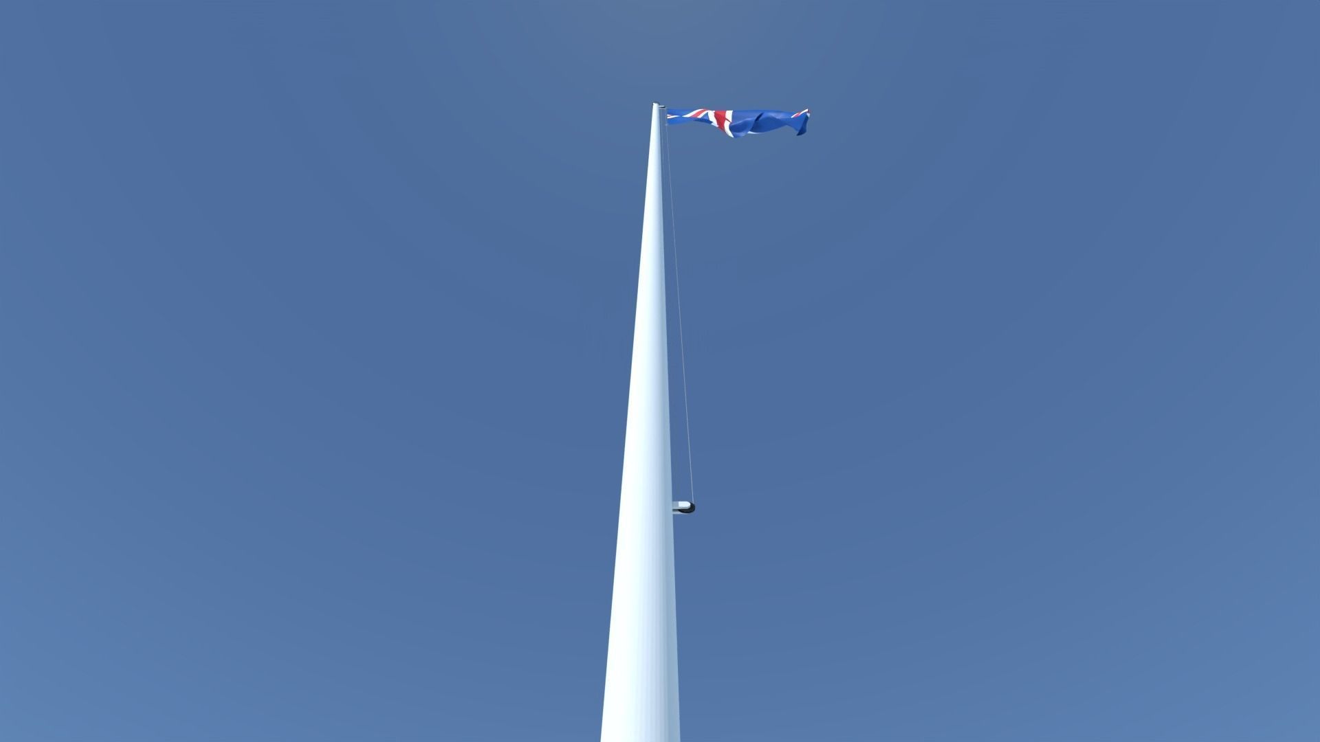 Animated Flag of Iceland Low-poly 3D model_4