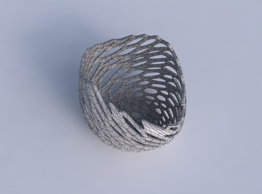 Bowl compressed 3 with cracked and twisted organic lattice 3D print model_6