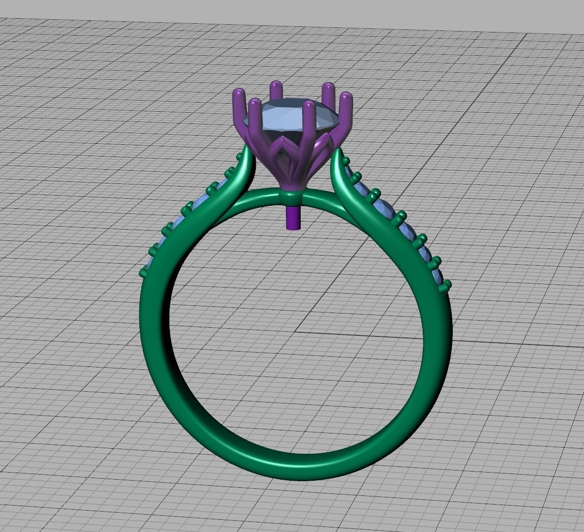 1ct Engagement Ring Own design Solitaire Ring 3dmodel 3D print model_23