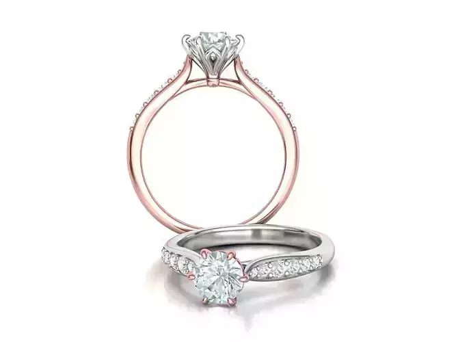 1ct Engagement Ring Own design Solitaire Ring 3dmodel