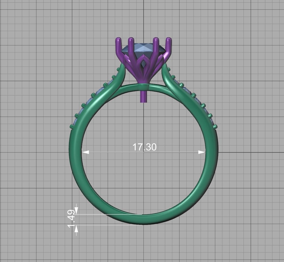 1ct Engagement Ring Own design Solitaire Ring 3dmodel 3D print model_27
