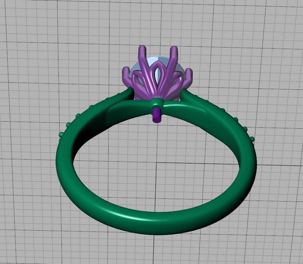 1ct Engagement Ring Own design Solitaire Ring 3dmodel 3D print model_26