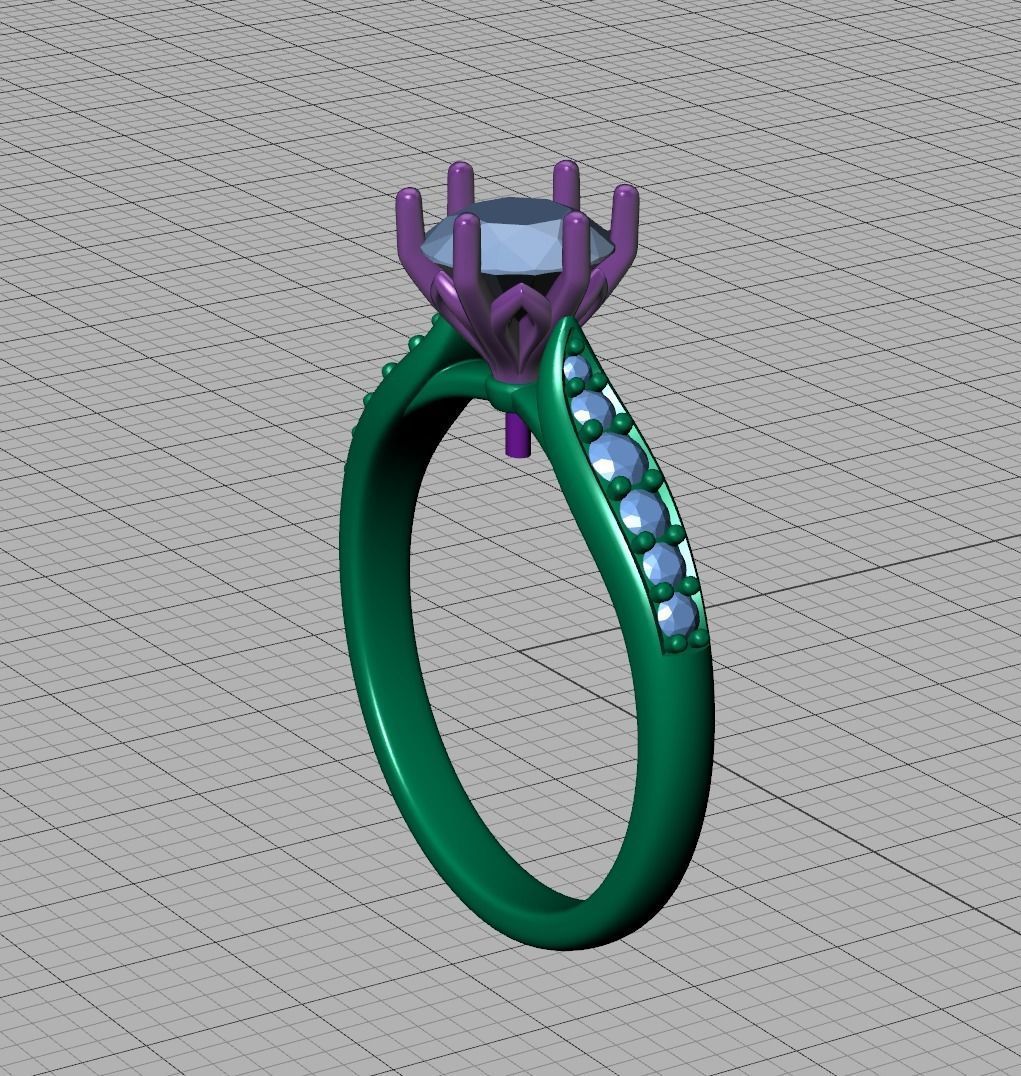 1ct Engagement Ring Own design Solitaire Ring 3dmodel 3D print model_25