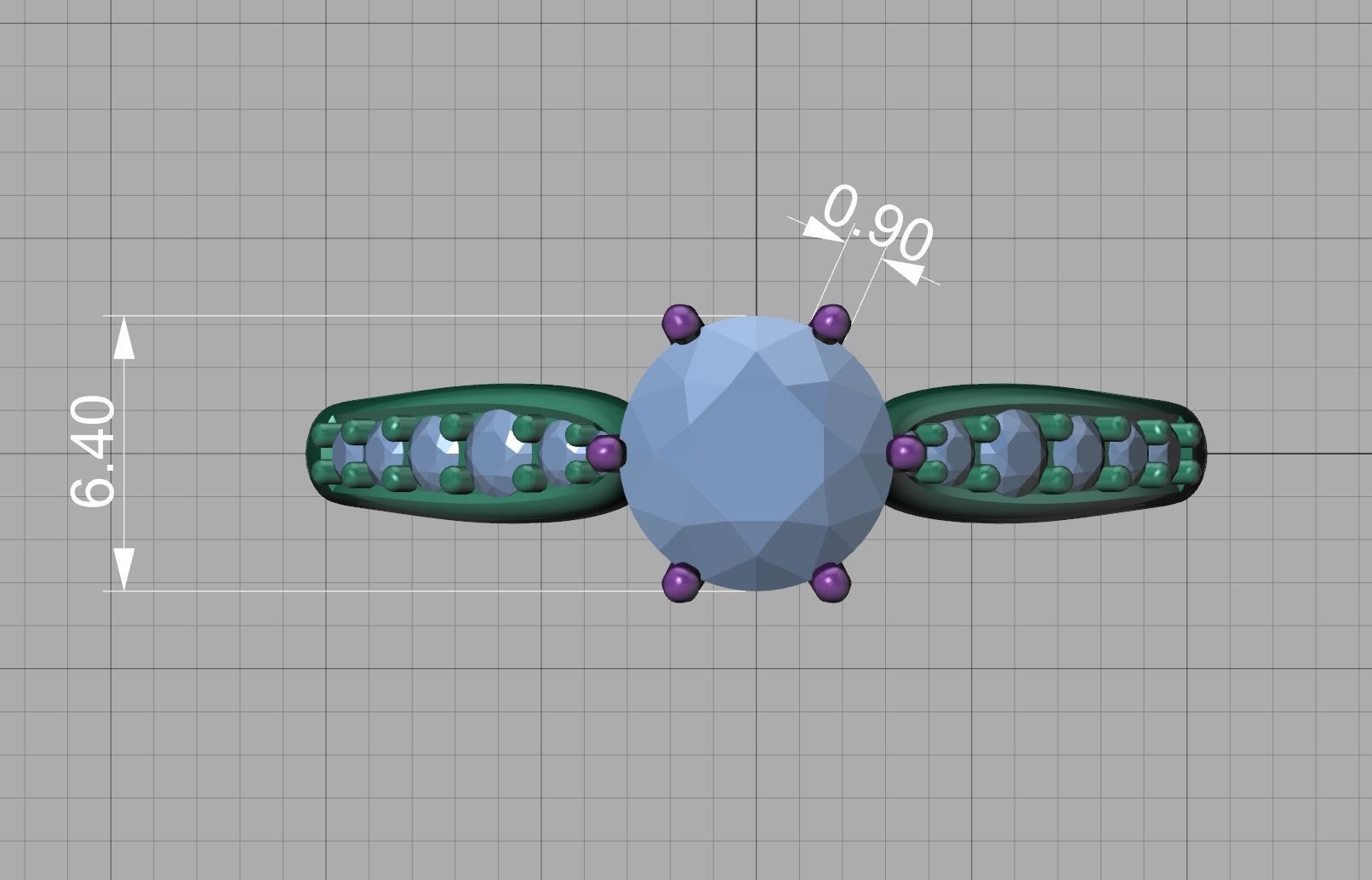 1ct Engagement Ring Own design Solitaire Ring 3dmodel 3D print model_3